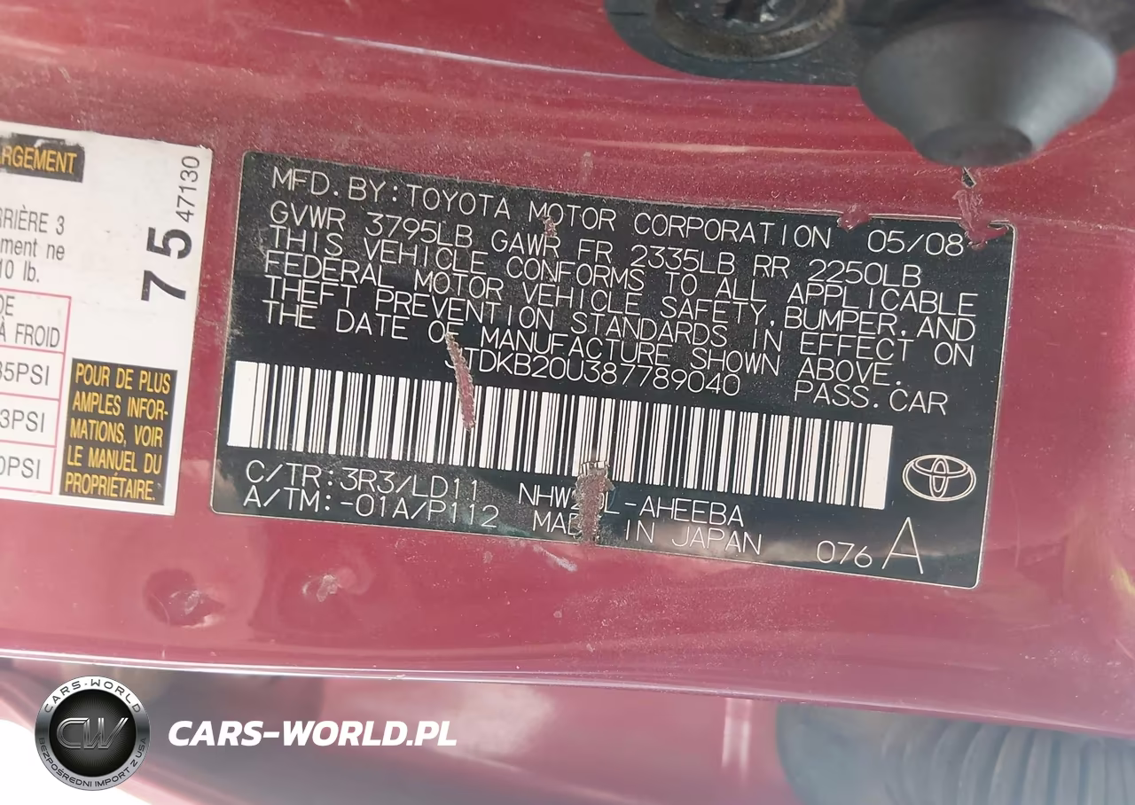 2008 Toyota Prius VIN:JTDKB20U387789040 - 9