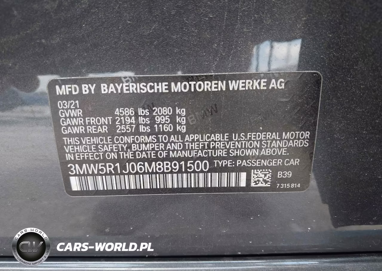 2021 BMW 330I VIN:3MW5R1J06M8B91500 - 9