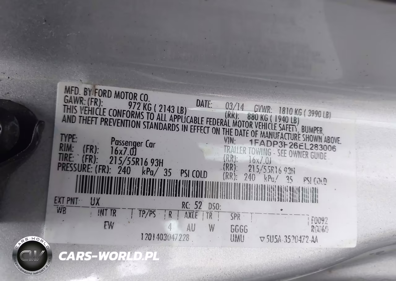 2014 Ford Focus Se VIN:1FADP3F26EL283006 - 9