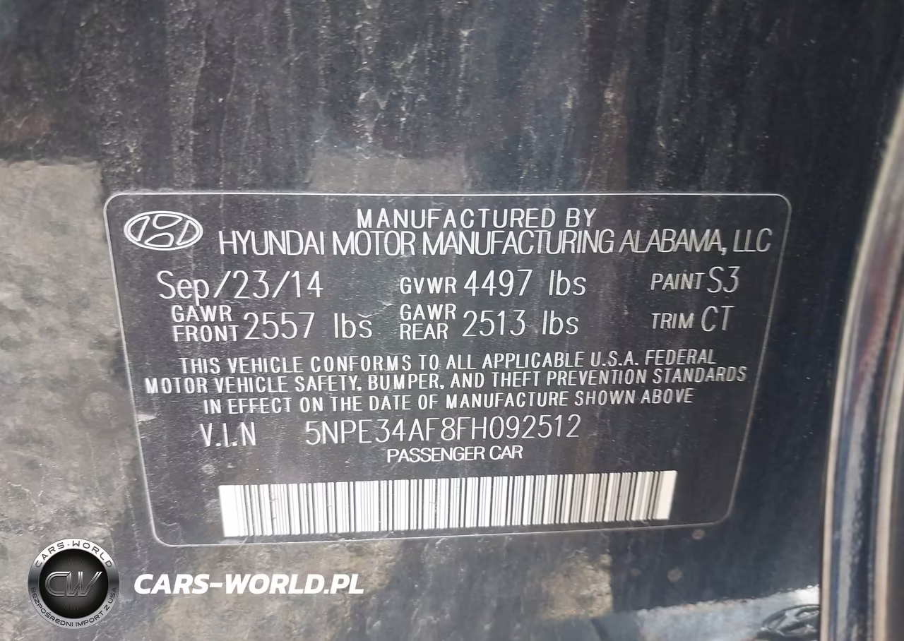 2015 Hyundai Sonata Sport VIN:5NPE34AF8FH092512 - 9