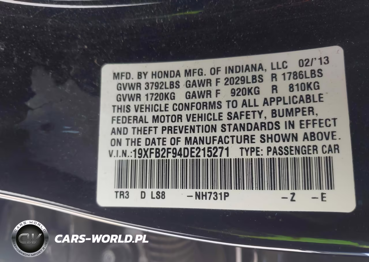 2013 Honda Civic Ex-L VIN:19XFB2F94DE215271 - 9