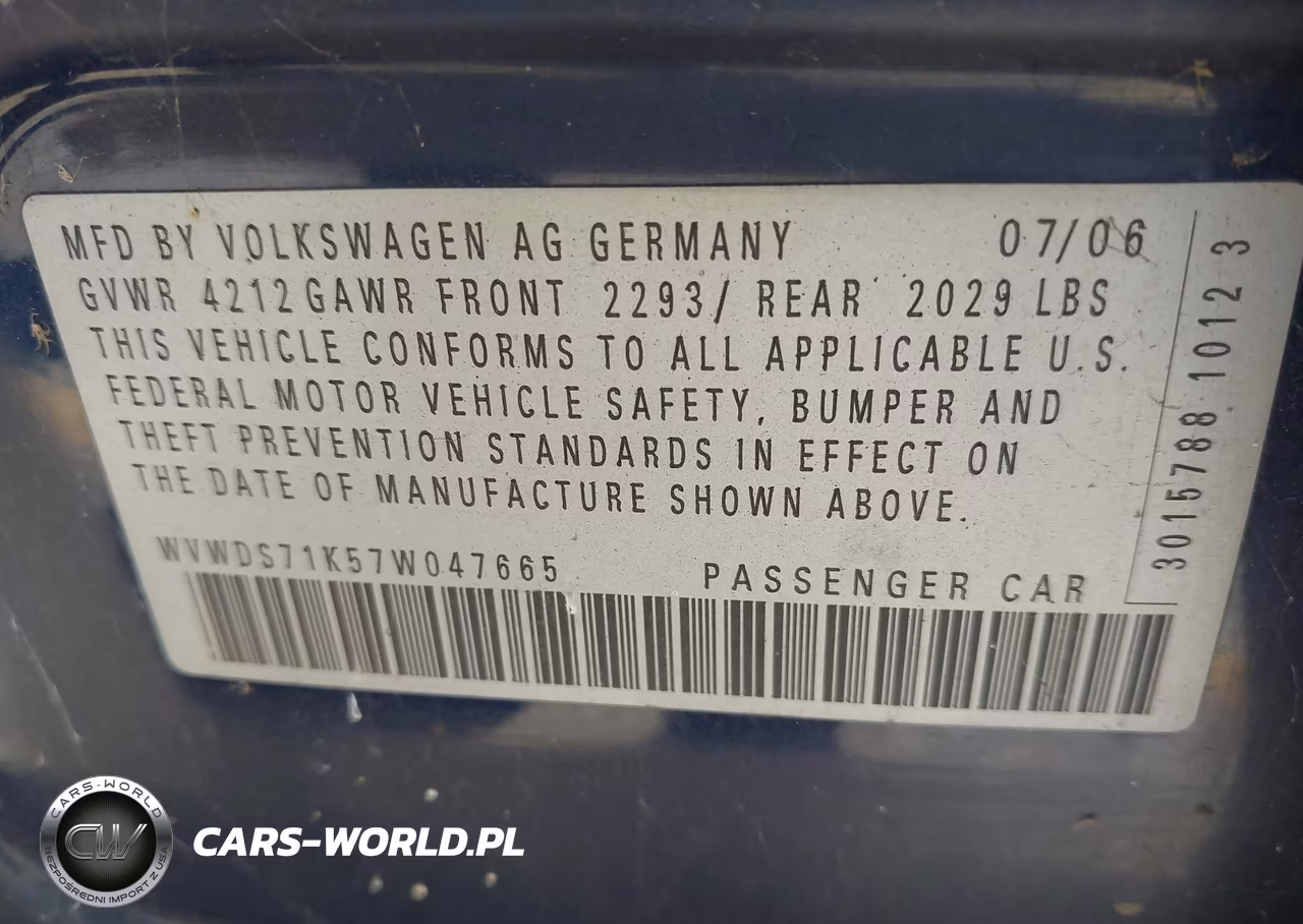 2007 Volkswagen Rabbit 4-Door VIN:WVWDS71K57W047665 - 9