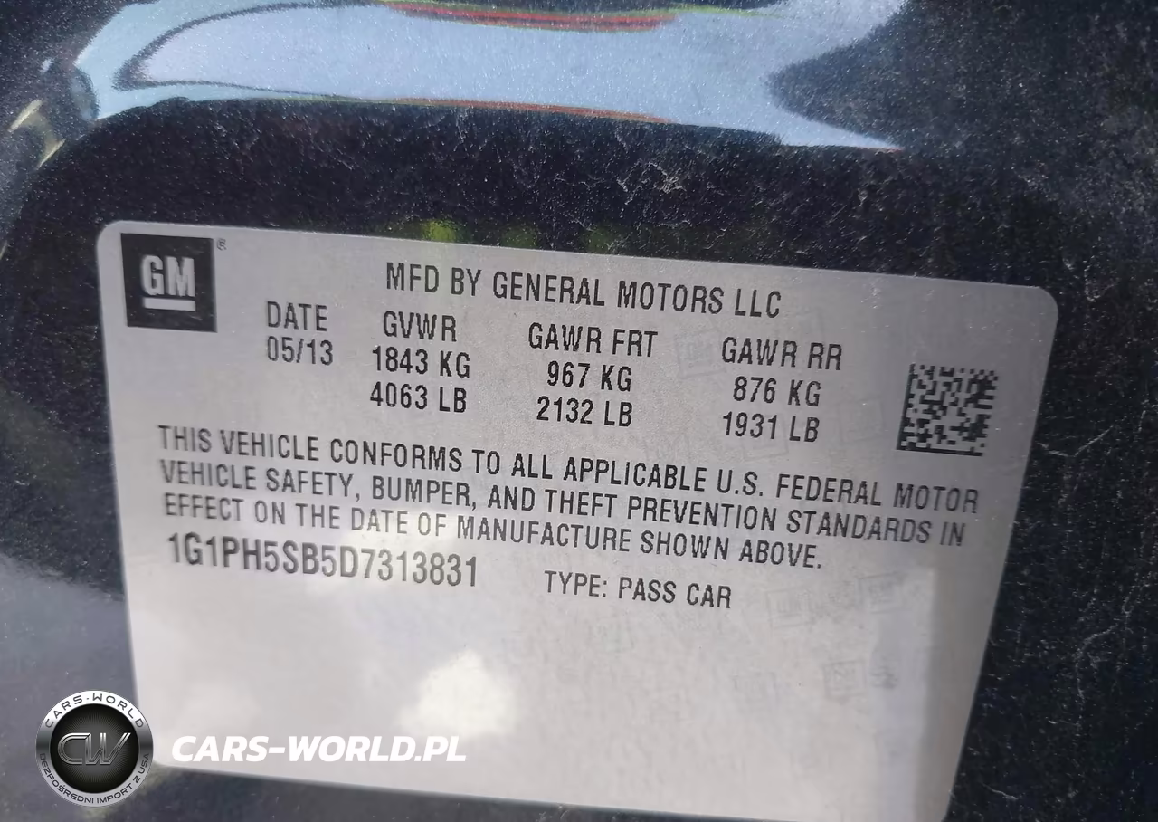 2013 Chevrolet Cruze Eco Auto VIN:1G1PH5SB5D7313831 - 9