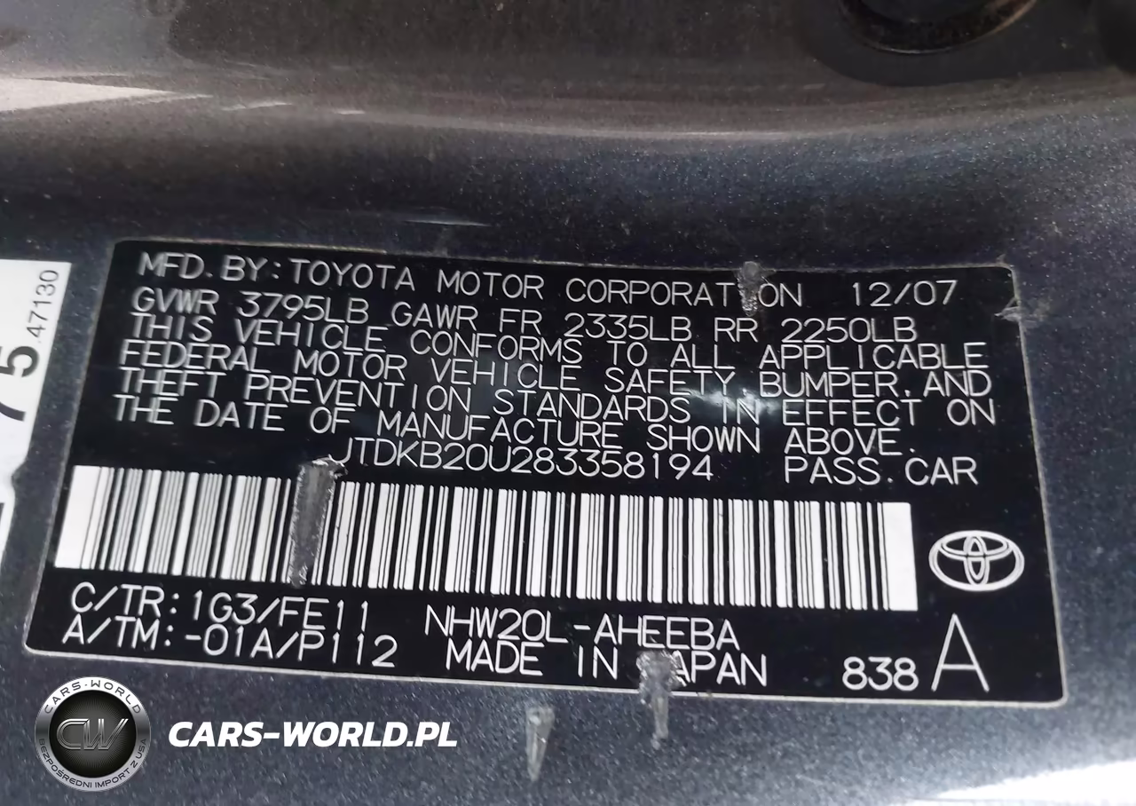 2008 Toyota Prius VIN:JTDKB20U283358194 - 9