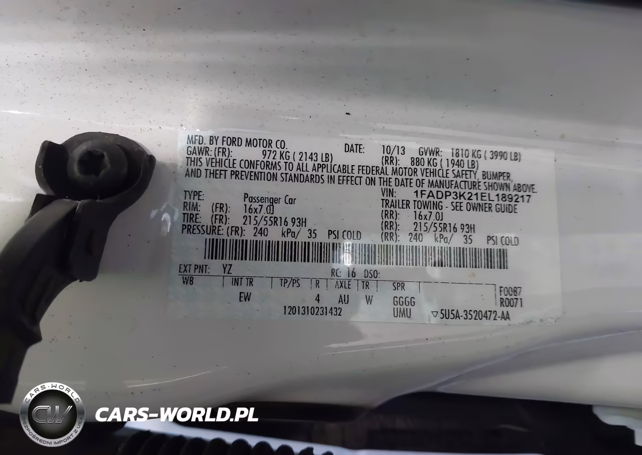2014 Ford Focus Se VIN:1FADP3K21EL189217 - 9