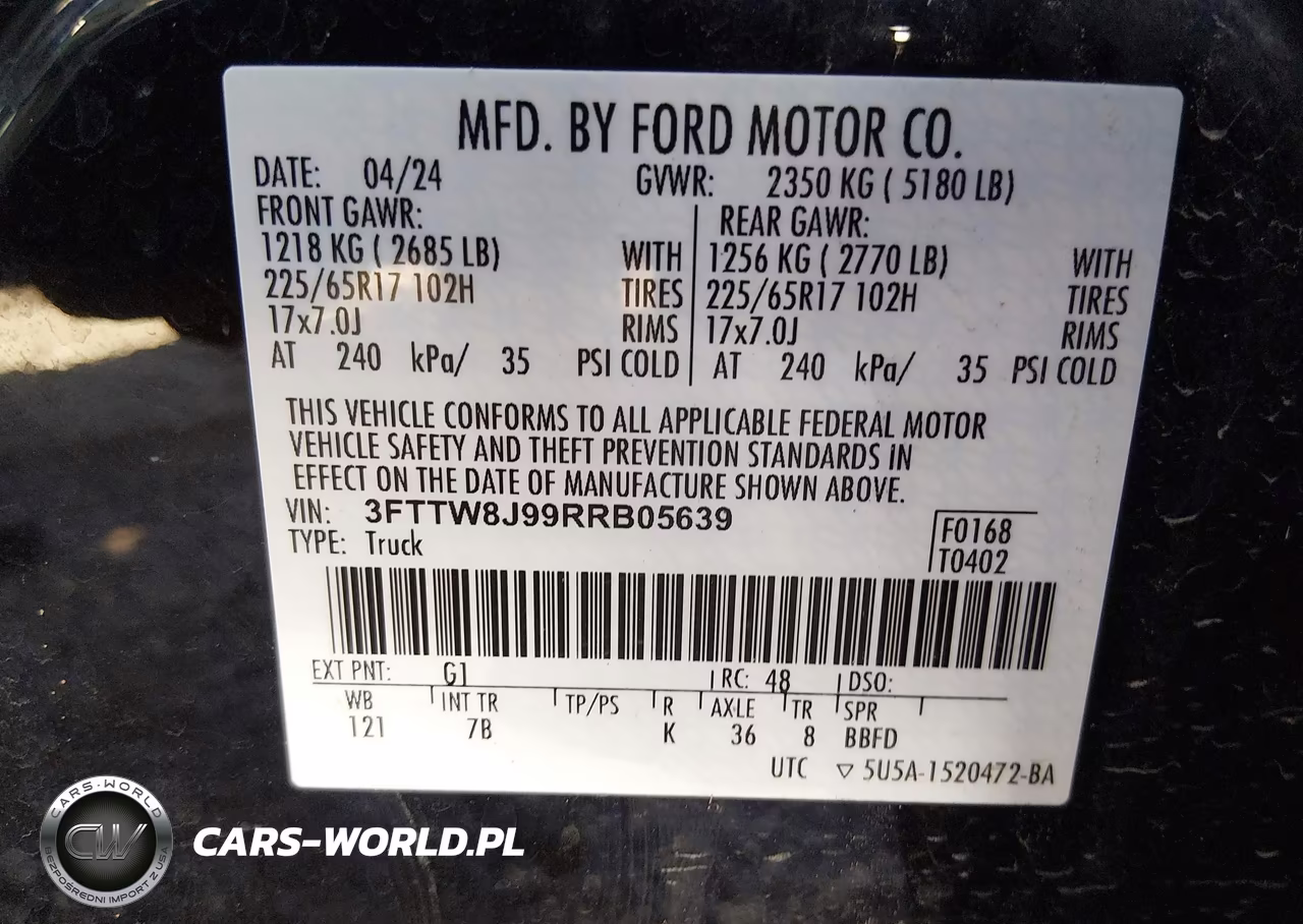 2024 Ford Maverick Xlt VIN:3FTTW8J99RRB05639 - 9