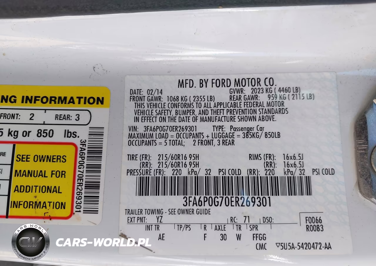 2014 Ford Fusion S VIN:3FA6P0G70ER269301 - 9