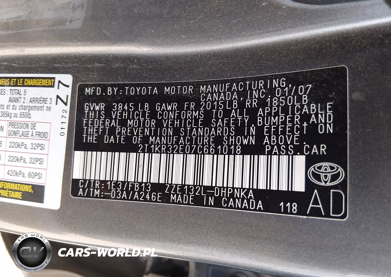 2007 Toyota Matrix Xr VIN:2T1KR32E07C661018 - 9