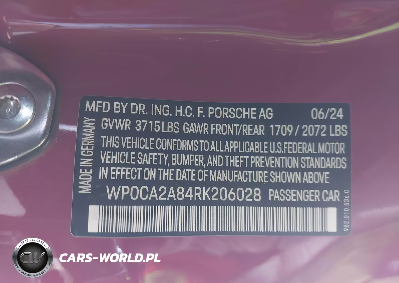 2024 Porsche 718 Boxster Style Edition VIN:WP0CA2A84RK206028 - 9