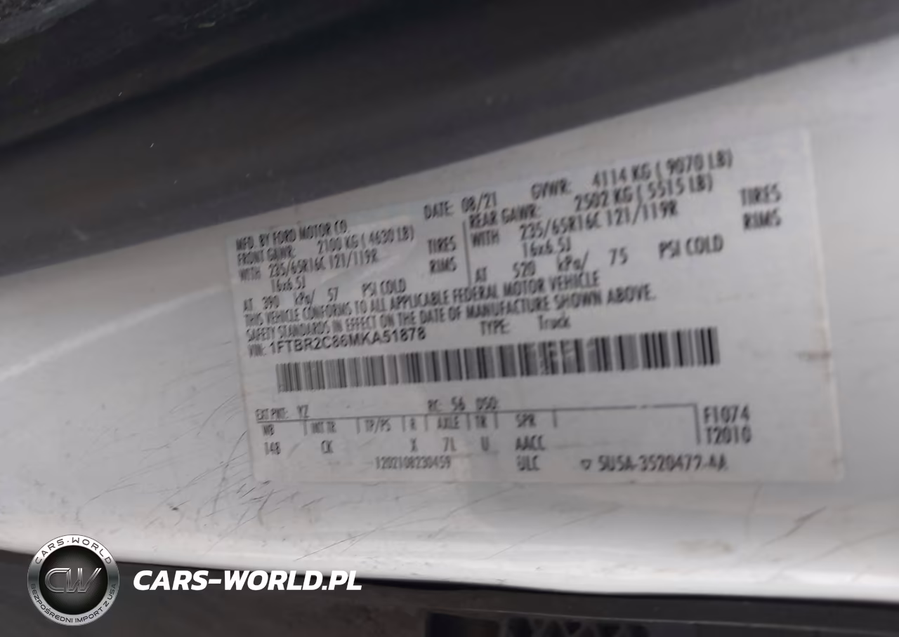 2021 Ford Transit-250 VIN:1FTBR2C86MKA51878 - 8