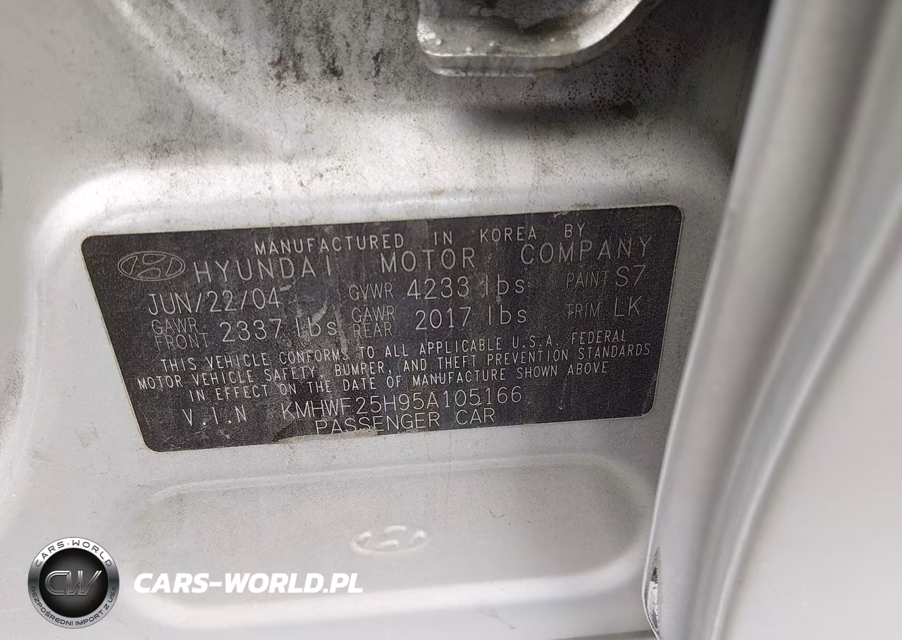 2005 Hyundai Sonata Gl V6 VIN:KMHWF25H95A105166 - 9
