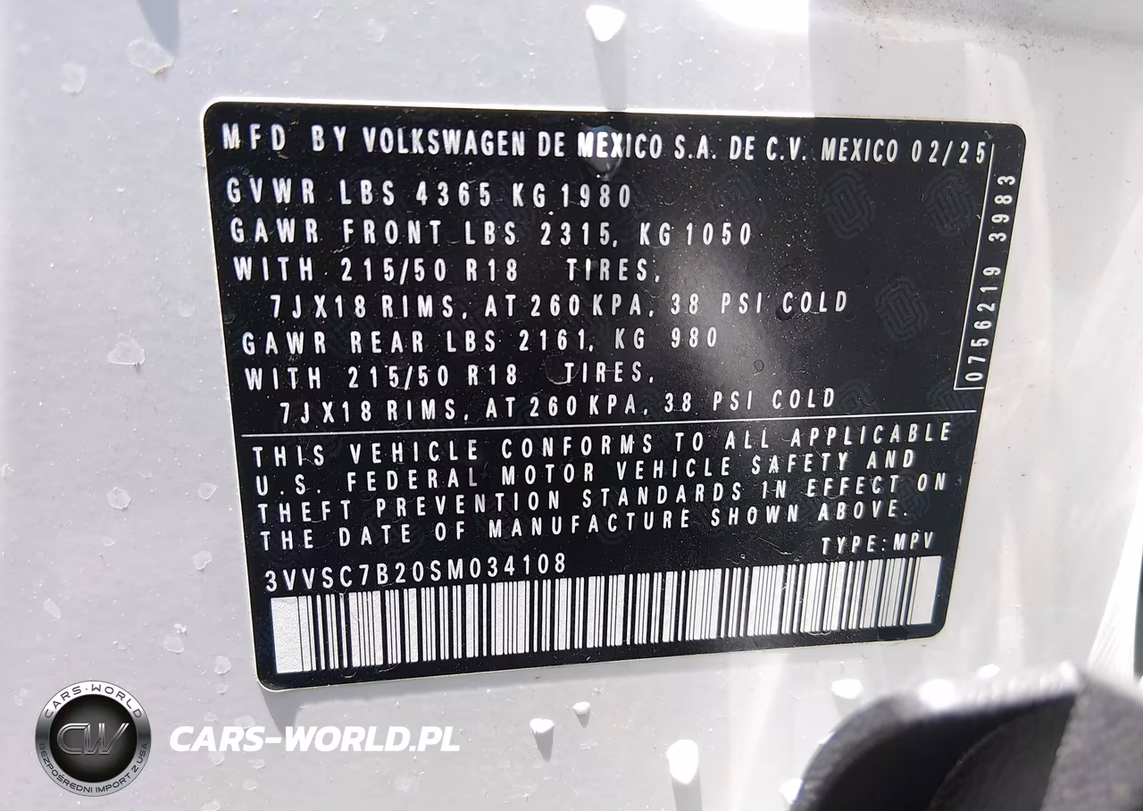 2025 Volkswagen Taos 1.5T Se VIN:3VVSC7B20SM034108 - 9