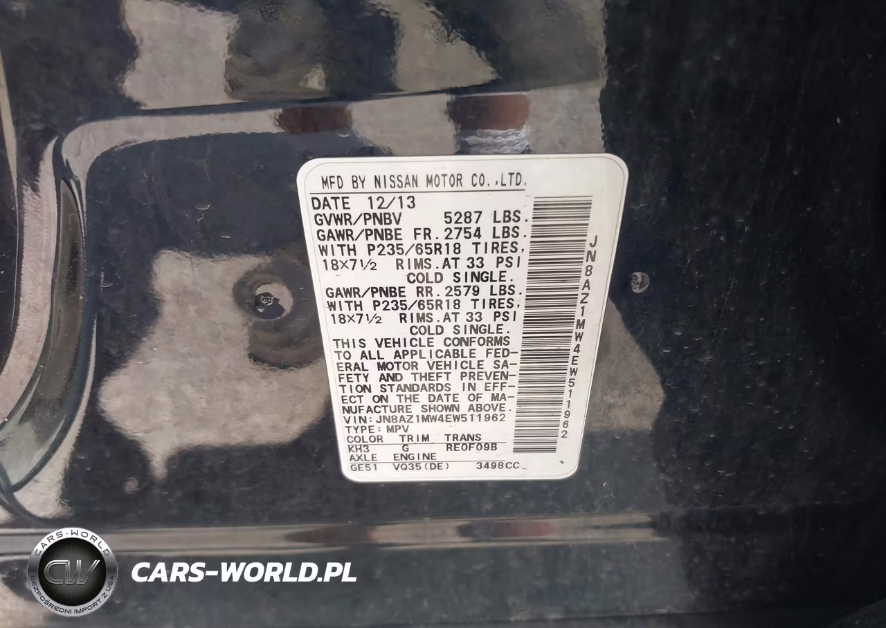 2014 Nissan Murano Le-S-Sl-Sv VIN:JN8AZ1MW4EW511962 - 9