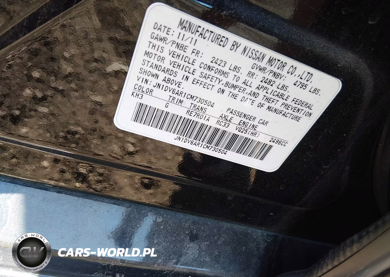 2012 Infiniti G25X VIN:JN1DV6AR1CM730504 - 9