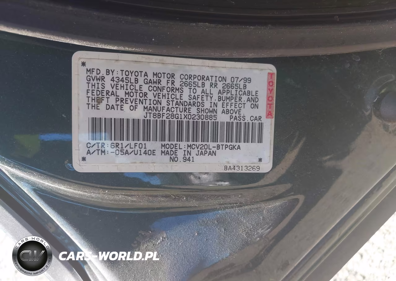 1999 Lexus Es 300 VIN:JT8BF28G1X0230885 - 9