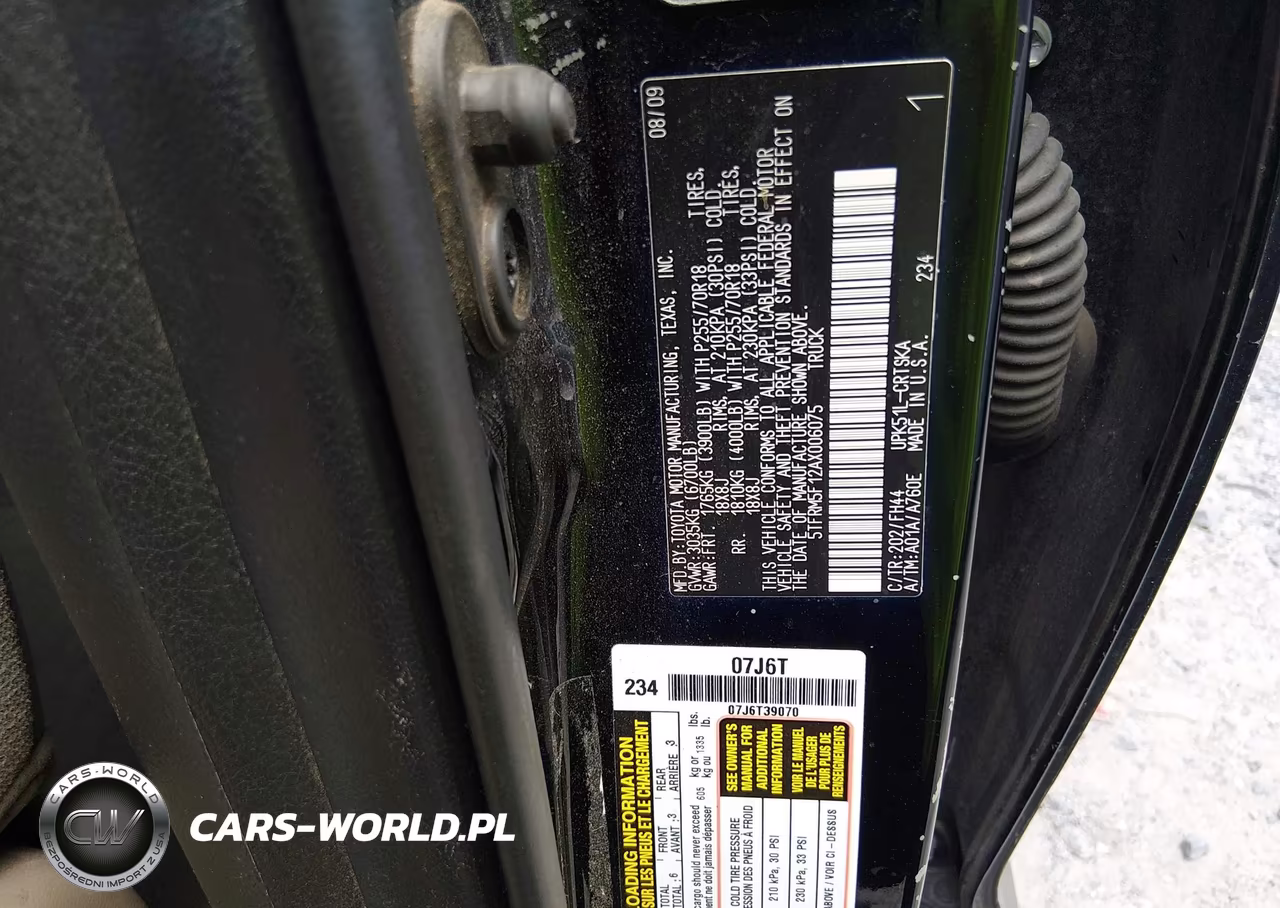 2010 Toyota Tundra Grade 4.6L V8 VIN:5TFRM5F12AX006075 - 9