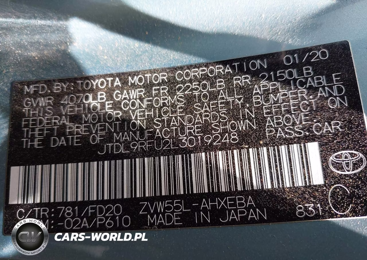 2020 Toyota Prius Le Awd-E VIN:JTDL9RFU2L3019248 - 9
