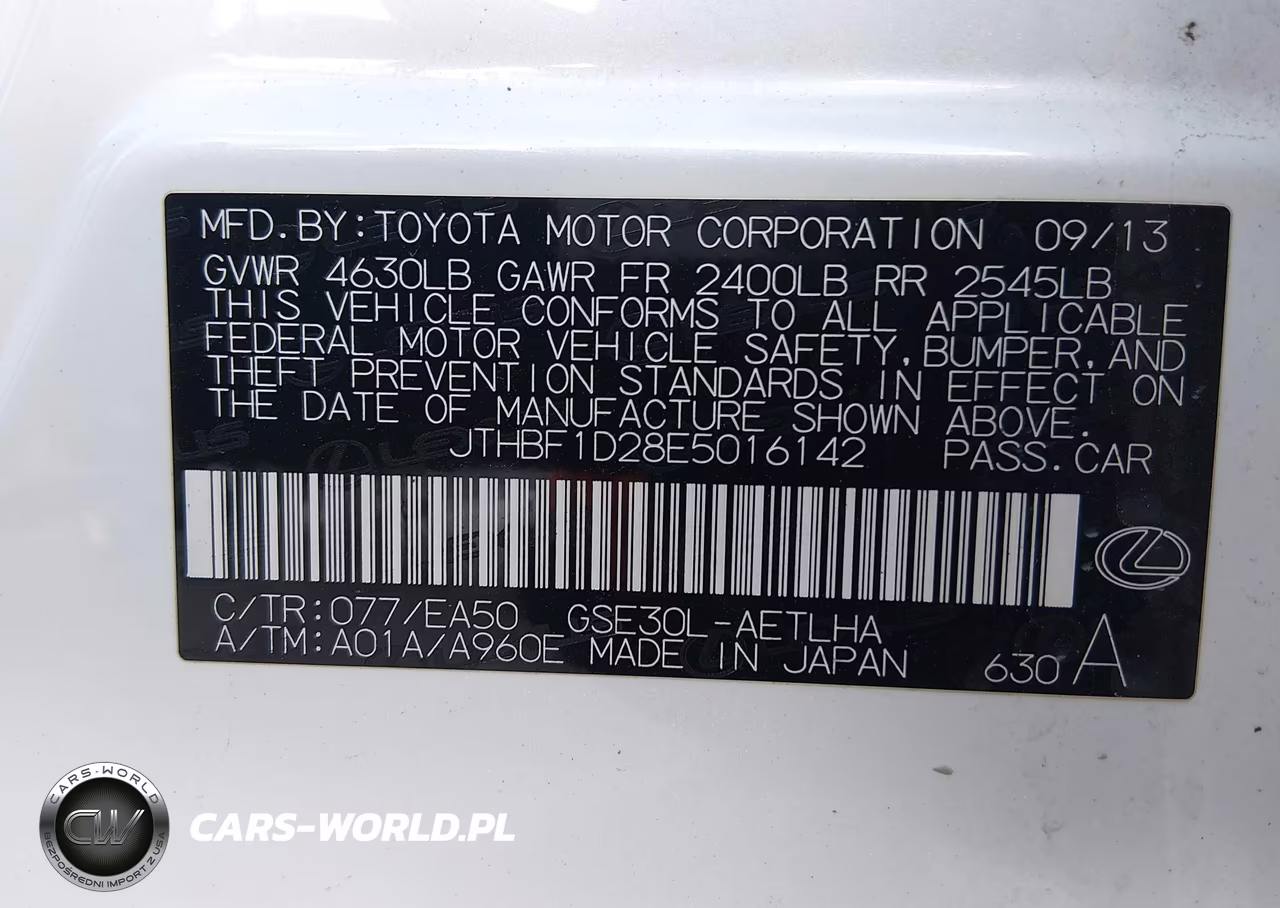 2014 Lexus Is 250 VIN:JTHBF1D28E5016142 - 9