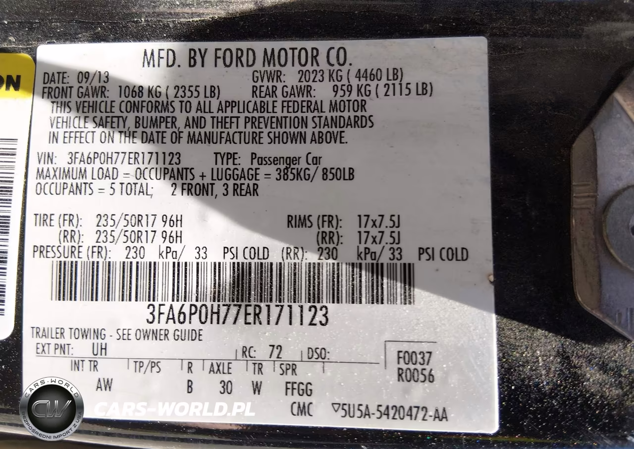 2014 Ford Fusion Se VIN:3FA6P0H77ER171123 - 9