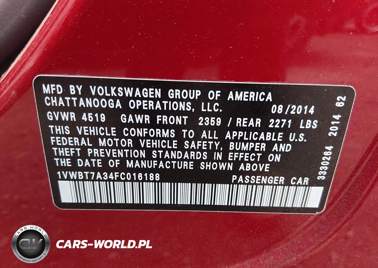 2015 Volkswagen Passat 1.8T Se VIN:1VWBT7A34FC016188 - 9