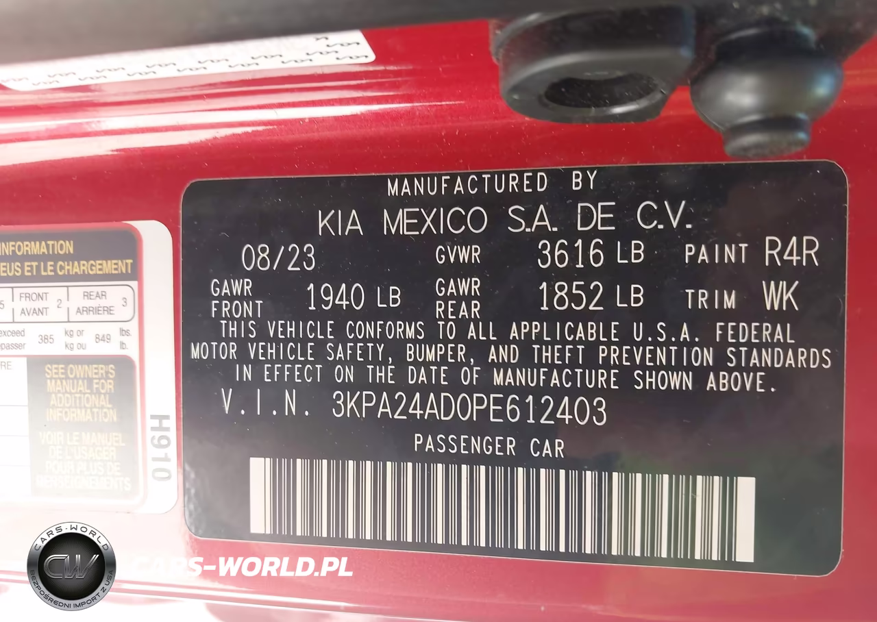 2023 Kia Rio S VIN:3KPA24AD0PE612403 - 9