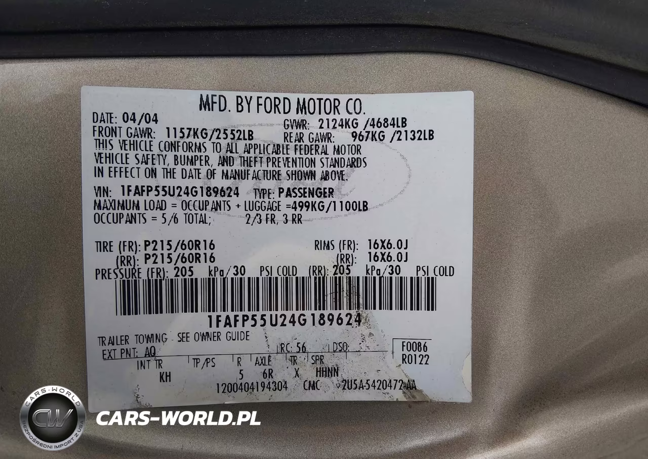 2004 Ford Taurus Ses VIN:1FAFP55U24G189624 - 9