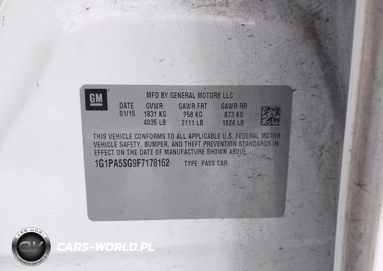 2015 Chevrolet Cruze Ls Auto VIN:1G1PA5SG9F7178162 - 9