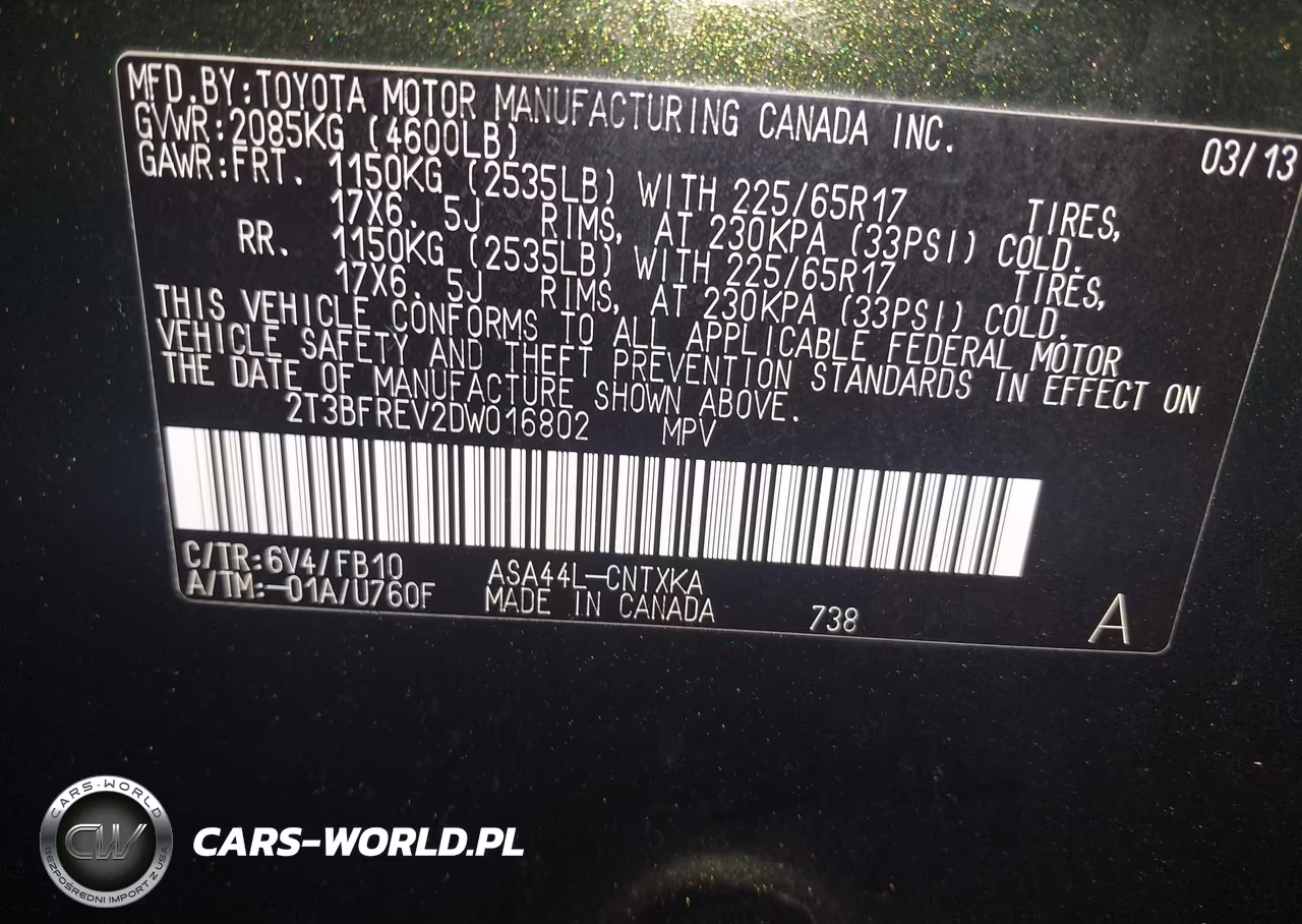 2013 Toyota Rav4 Le VIN:2T3BFREV2DW016802 - 9