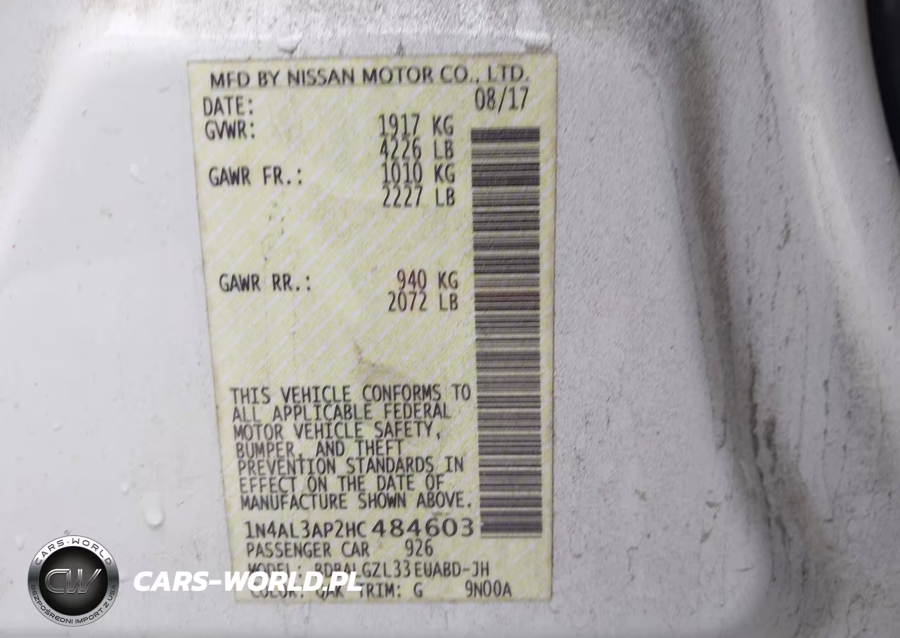 2017 Nissan Altima 2.5 S VIN:1N4AL3AP2HC484603 - 9