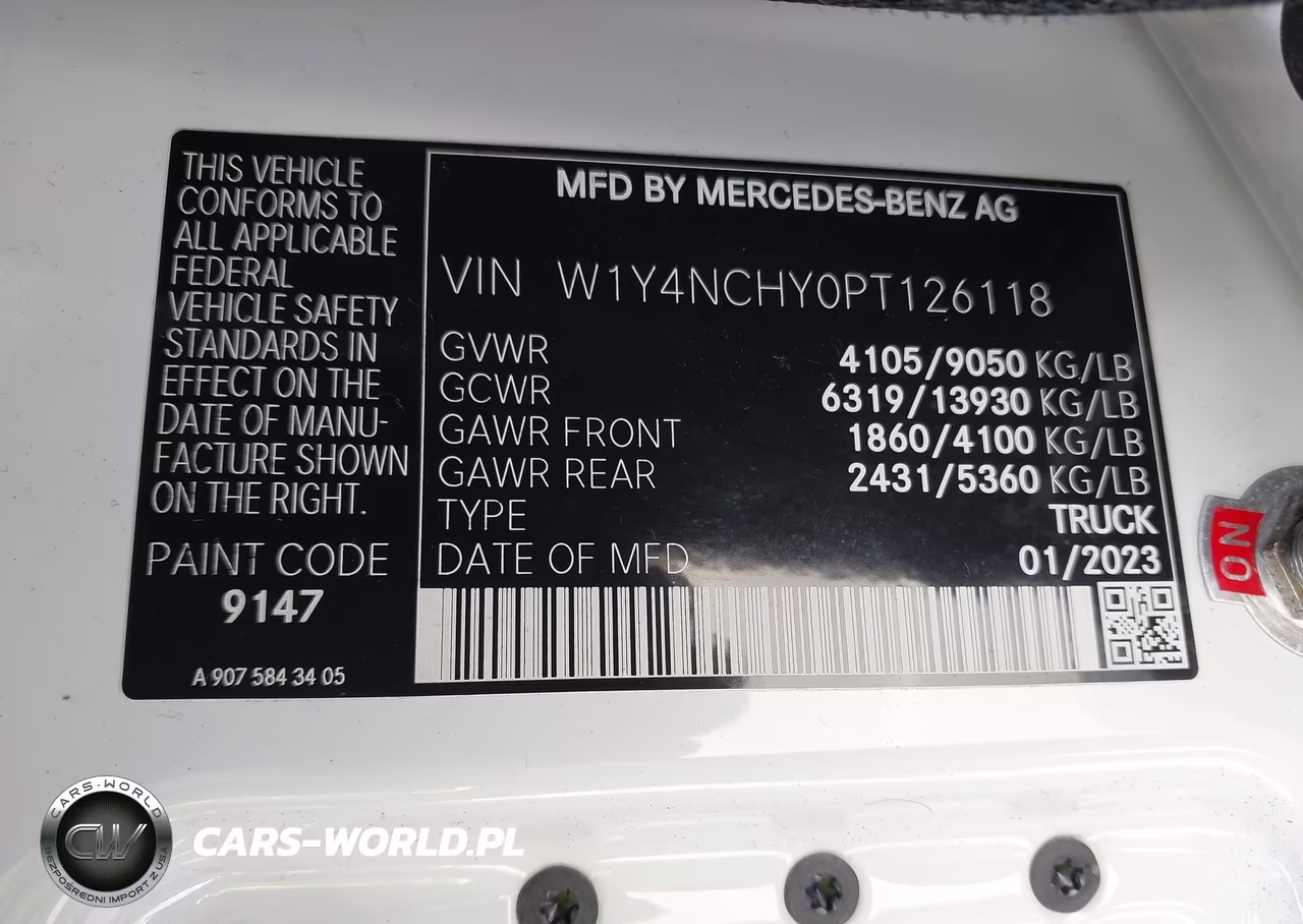 2023 Mercedes-Benz Sprinter 2500 High Roof 4-Cyl Diesel Ho VIN:W1Y4NCHY0PT126118 - 9