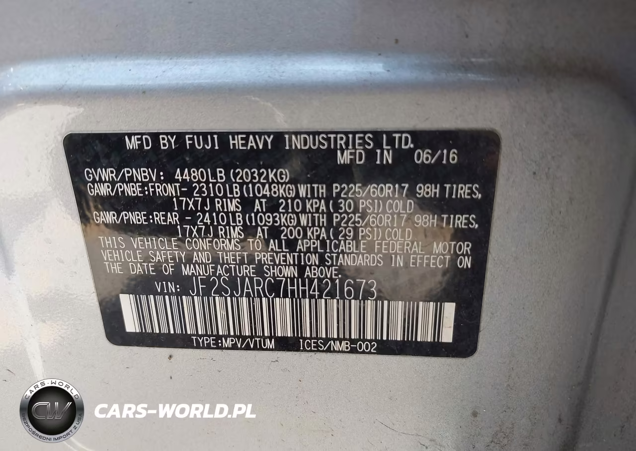 2017 Subaru Forester 2.5I Limited VIN:JF2SJARC7HH421673 - 9