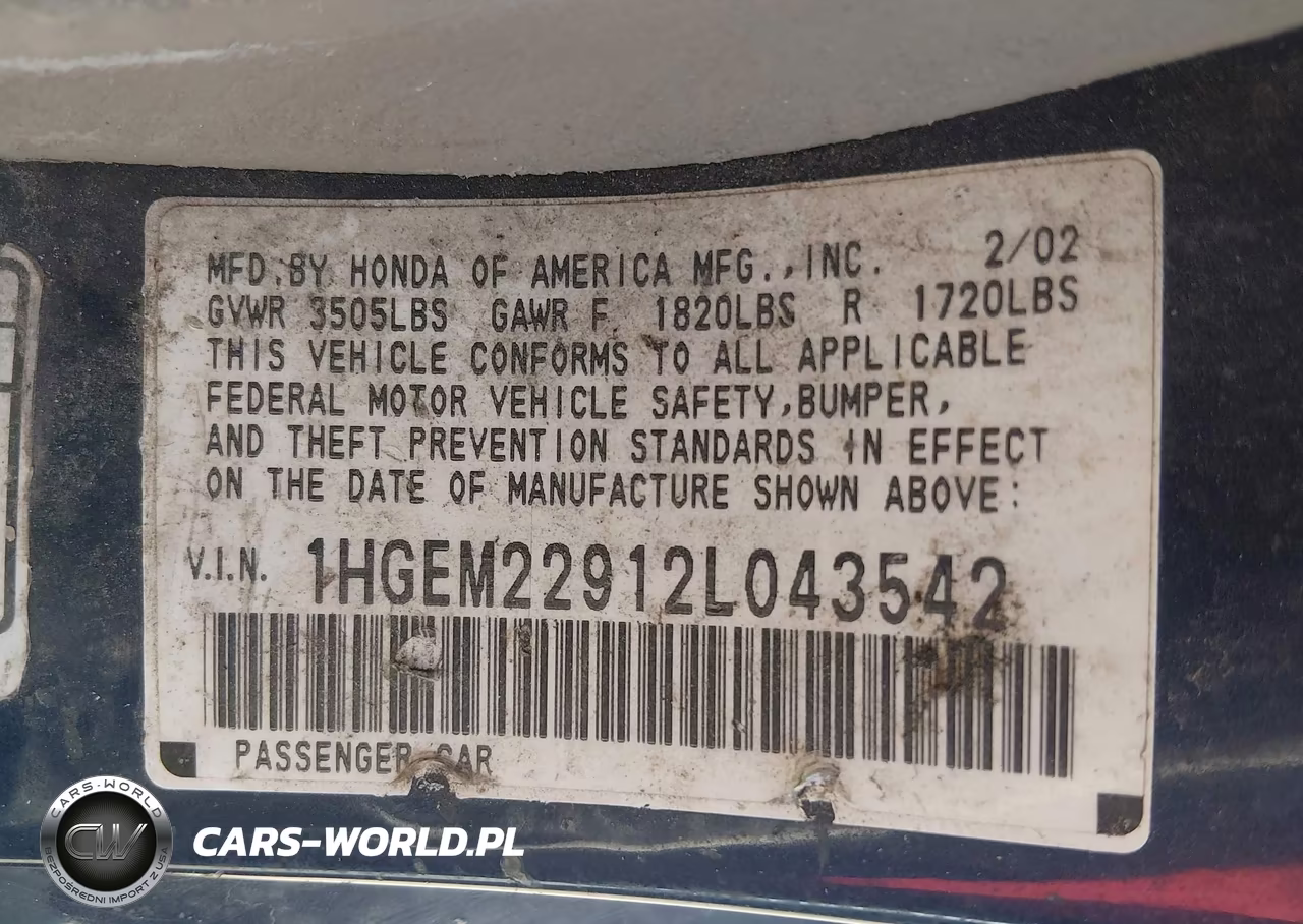 2002 Honda Civic Ex VIN:1HGEM22912L043542 - 9