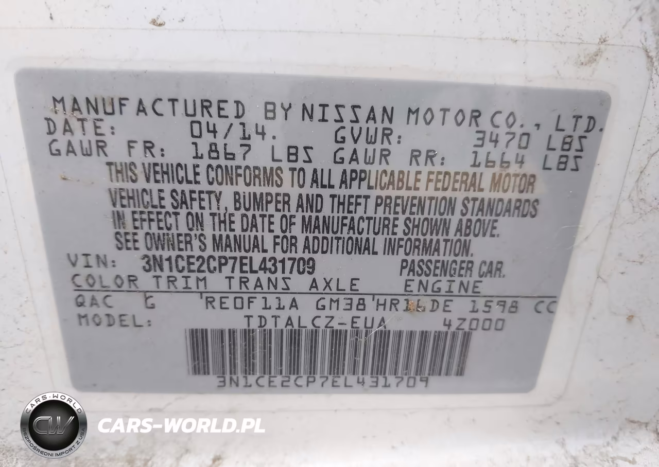 2014 Nissan Versa Note S Plus VIN:3N1CE2CP7EL431709 - 9