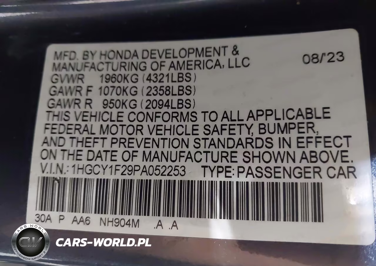 2023 Honda Accord Lx VIN:1HGCY1F29PA052253 - 9