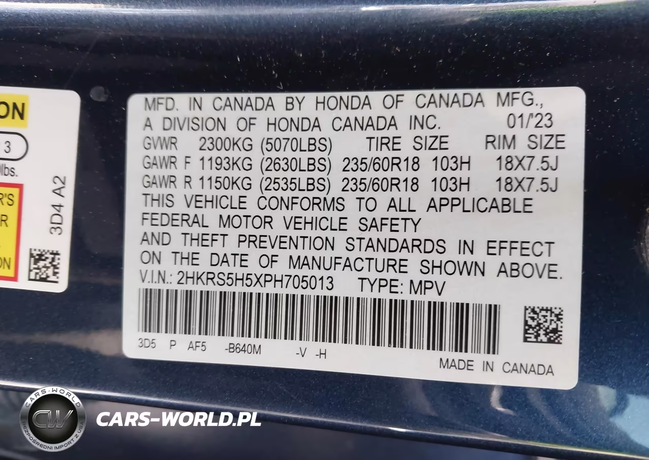 2023 Honda Cr-V Hybrid Sport VIN:2HKRS5H5XPH705013 - 9