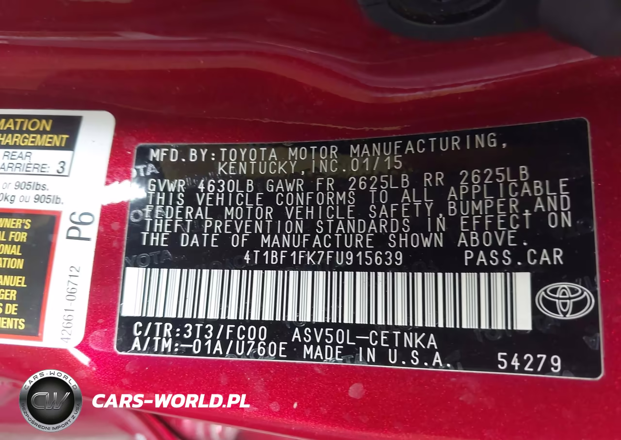 2015 Toyota Camry Le VIN:4T1BF1FK7FU915639 - 9
