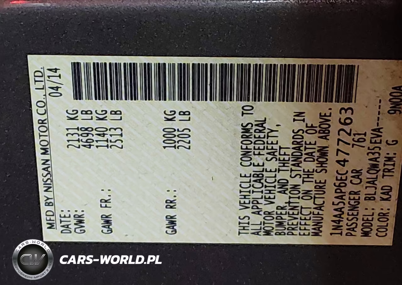 2014 Nissan Maxima 3.5 S-3.5 Sv VIN:1N4AA5AP6EC477263 - 9