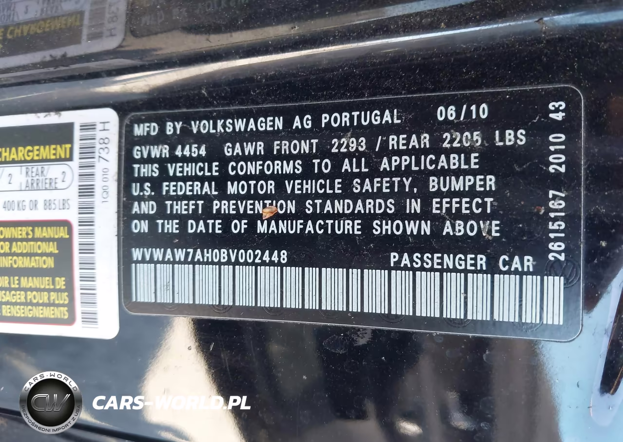 2011 Volkswagen Eos Komfort VIN:WVWAW7AH0BV002448 - 9