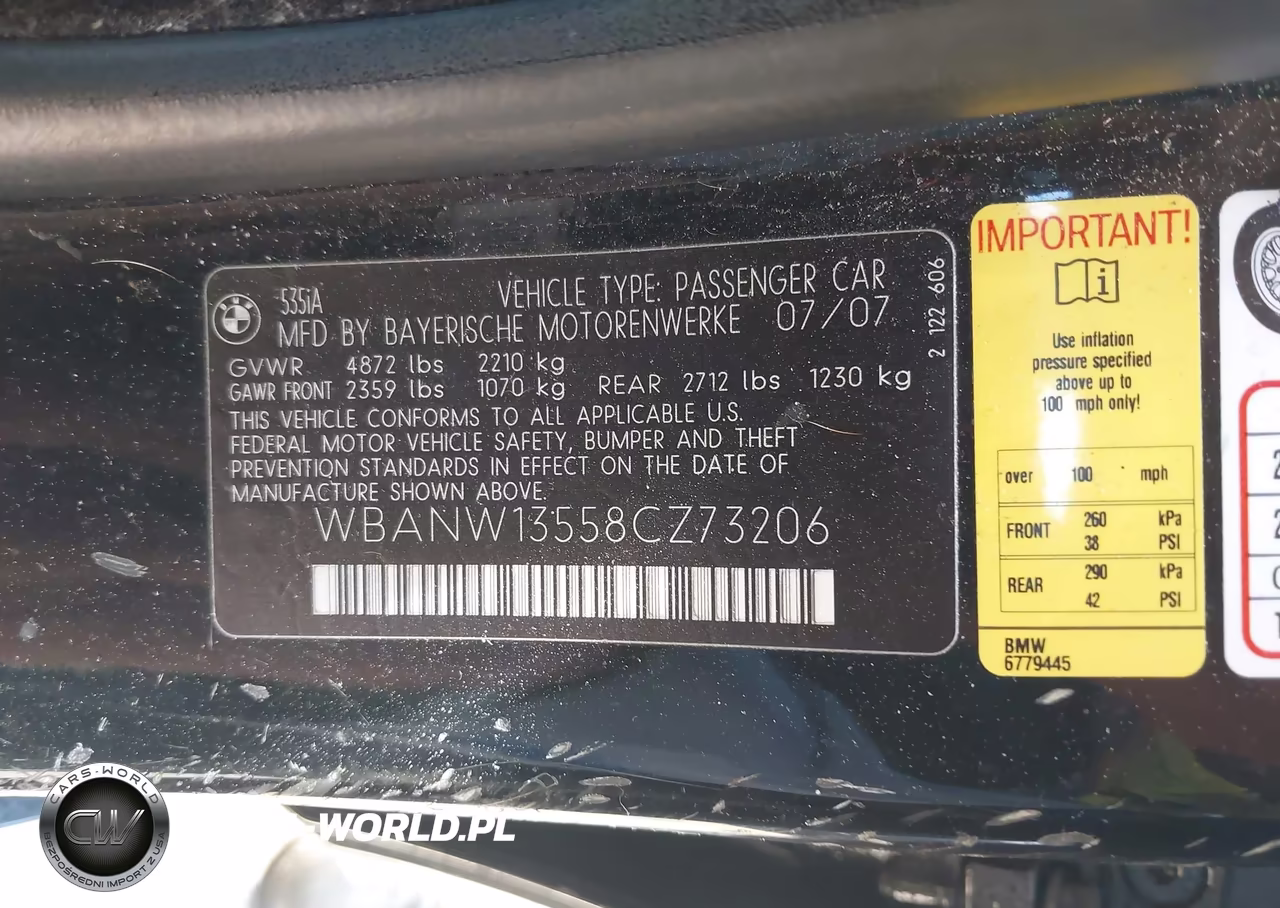 2008 BMW 535I VIN:WBANW13558CZ73206 - 9