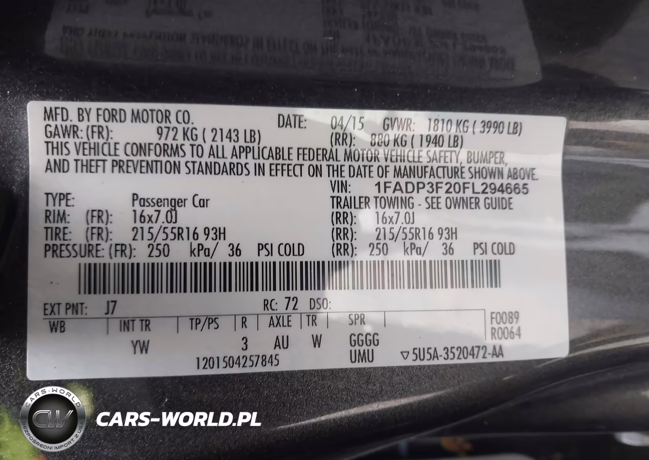 2015 Ford Focus Se VIN:1FADP3F20FL294665 - 9
