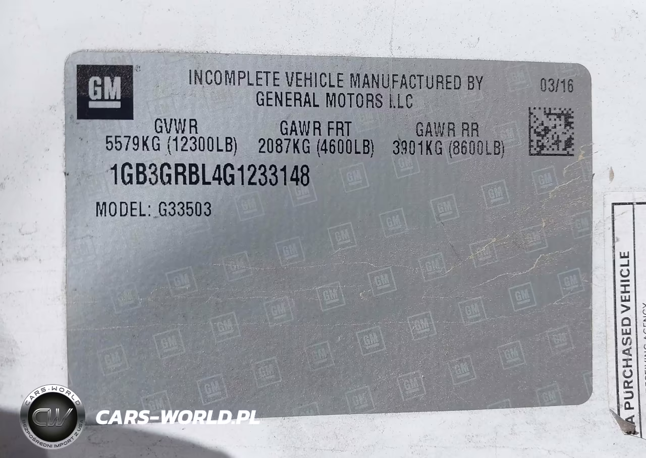 2016 Chevrolet Express Cutaway 3500 Diesel VIN:1GB3GRBL4G1233148 - 9