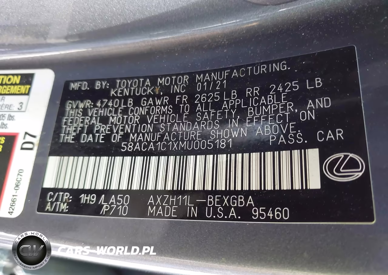 2021 Lexus Es 300H VIN:58ACA1C1XMU005181 - 9