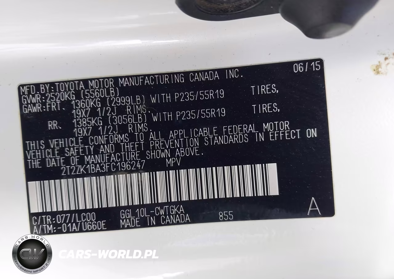 2015 Lexus Rx 350 VIN:2T2ZK1BA3FC196247 - 9