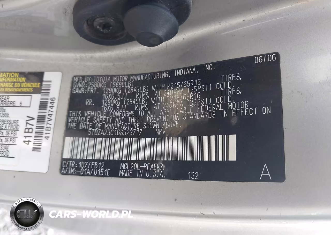 2006 Toyota Sienna Ce VIN:5TDZA23C16S523717 - 9
