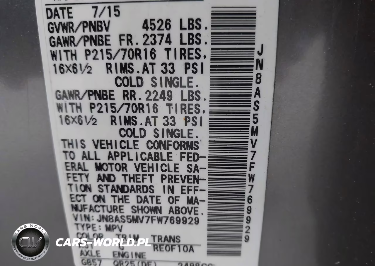 2015 Nissan Rogue Select S VIN:JN8AS5MV7FW769929 - 9