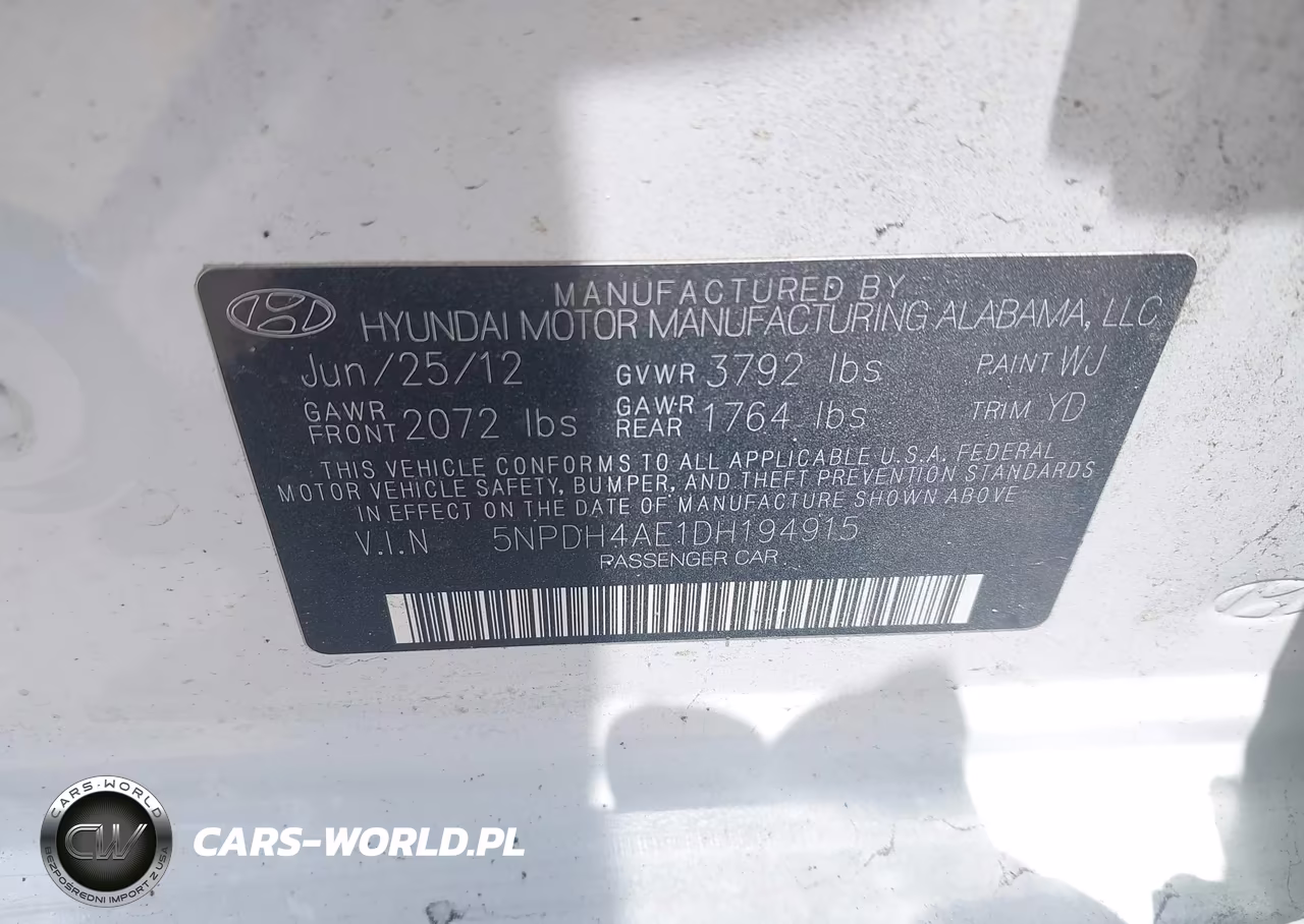 2013 Hyundai Elantra Limited VIN:5NPDH4AE1DH194915 - 9