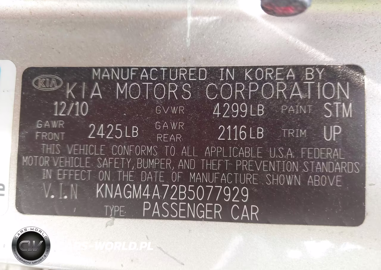 2011 Kia Optima Lx VIN:KNAGM4A72B5077929 - 9
