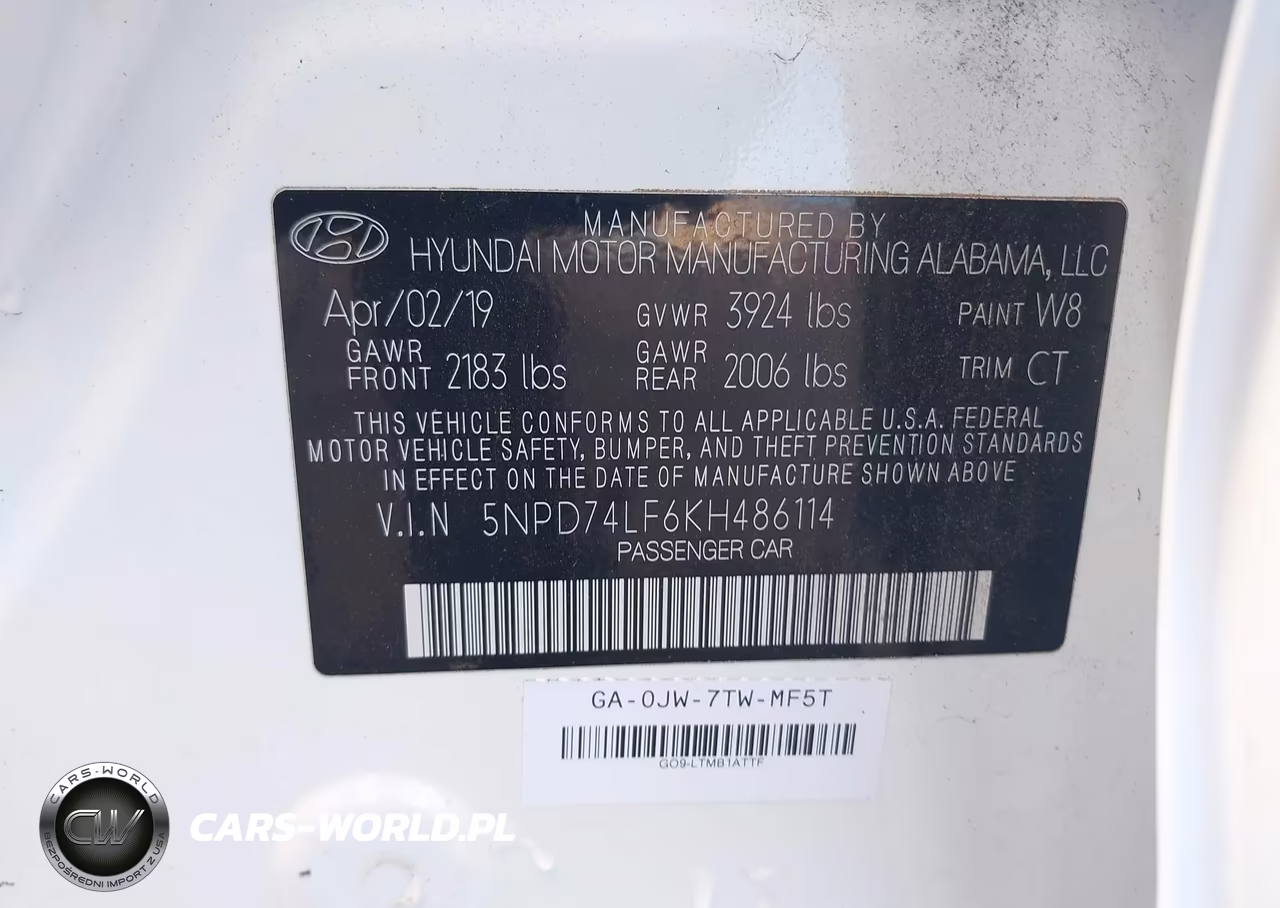 2019 Hyundai Elantra Se VIN:5NPD74LF6KH486114 - 9