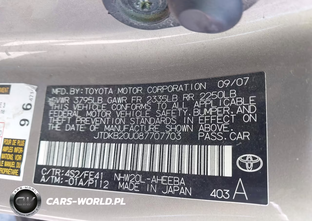2008 Toyota Prius Touring VIN:JTDKB20U087707703 - 9