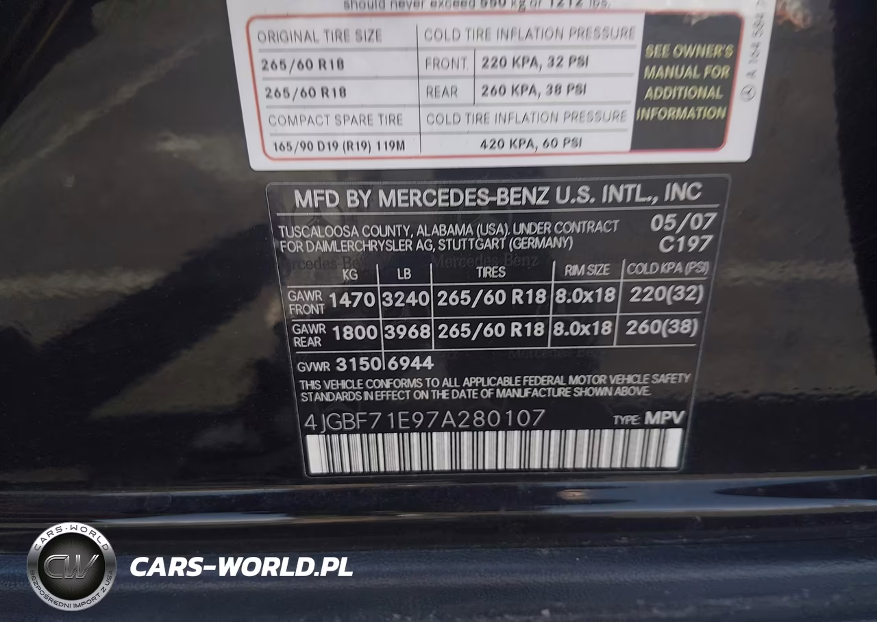 2007 Mercedes-Benz Gl 450 4Matic VIN:4JGBF71E97A280107 - 9